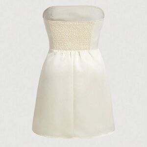Elegant Strapless Cream Dress
